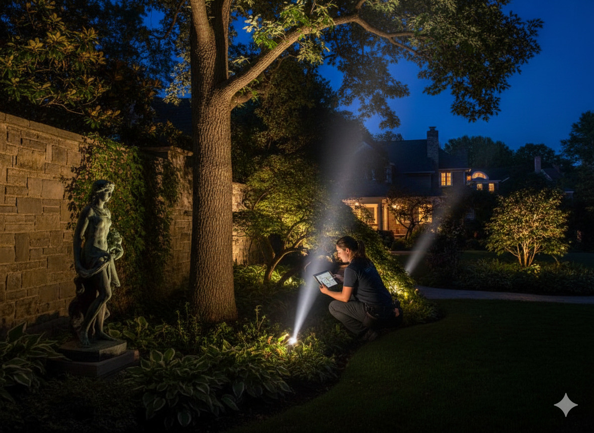 Professional lighting installation in progress